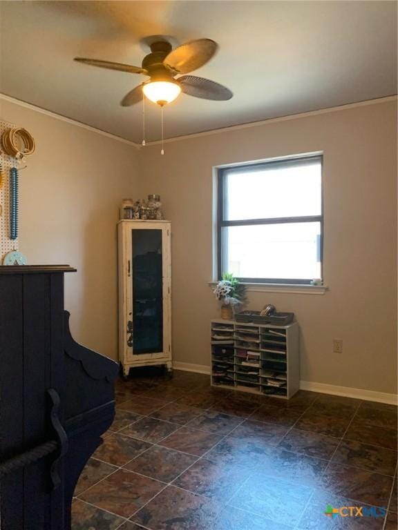 3002 Veterans Ave, Copperas Cove, TX 76522 - interior space with ornamental molding and a ceiling fan