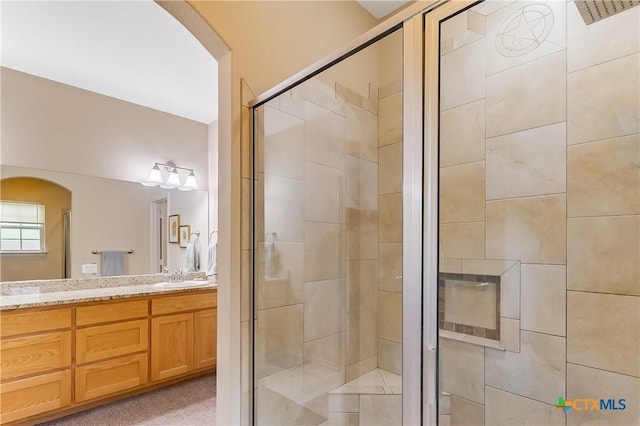 1518 Skyline Dr, Kingsland, TX 78639 - full bathroom featuring a shower stall and vanity