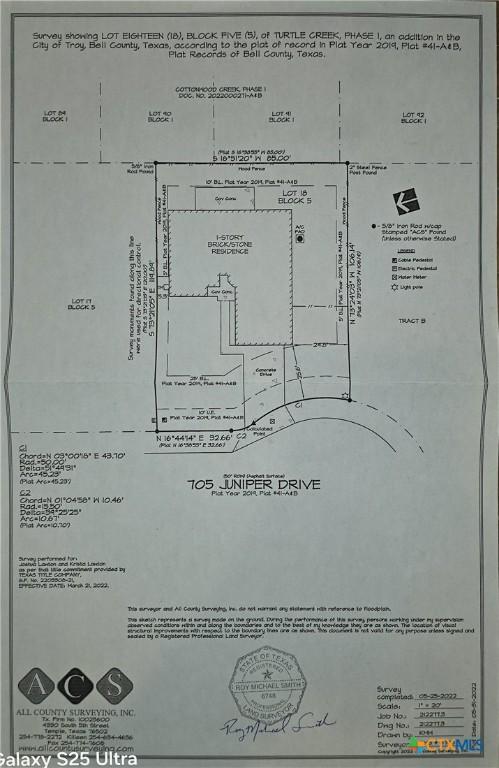 705 Juniper Dr, Troy, TX 76579 - survey map / technical document
