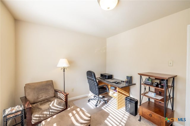 office area with carpet flooring