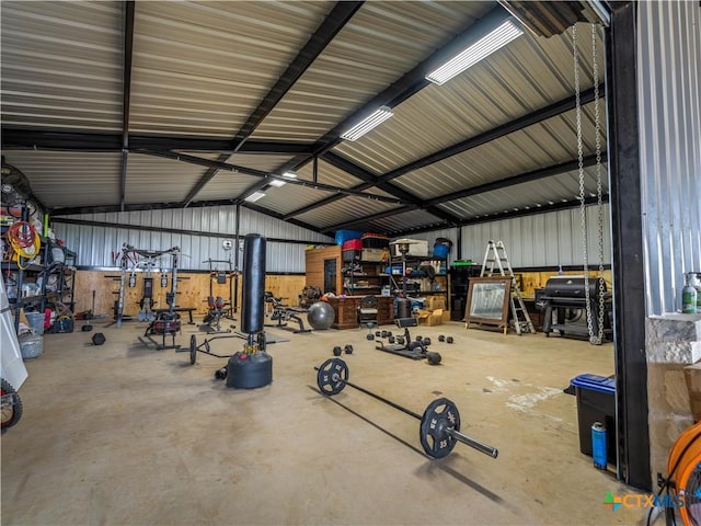 12093 Sulphur Springs Rd, Adkins, TX 78101 - garage with metal wall
