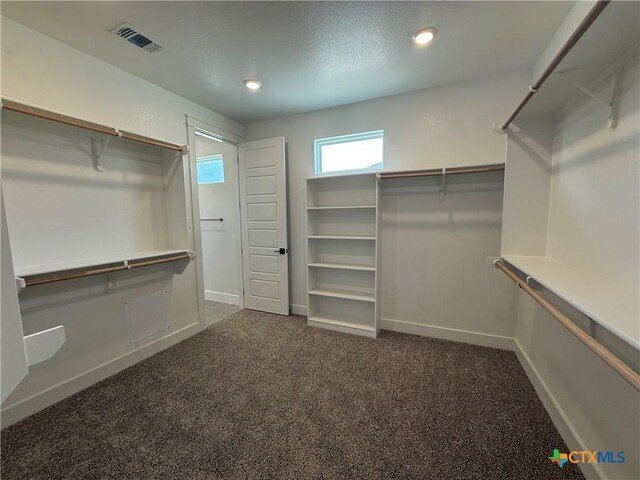 901 High Plains Dr, Nolanville, TX 76559 - bedroom with light colored carpet, beamed ceiling, multiple windows, baseboards, and a ceiling fan