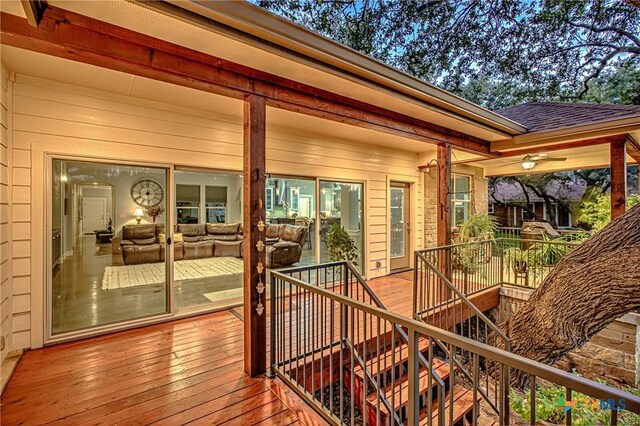 1002 Merry Ln, Kingsland, TX 78639 - wooden terrace with stairs