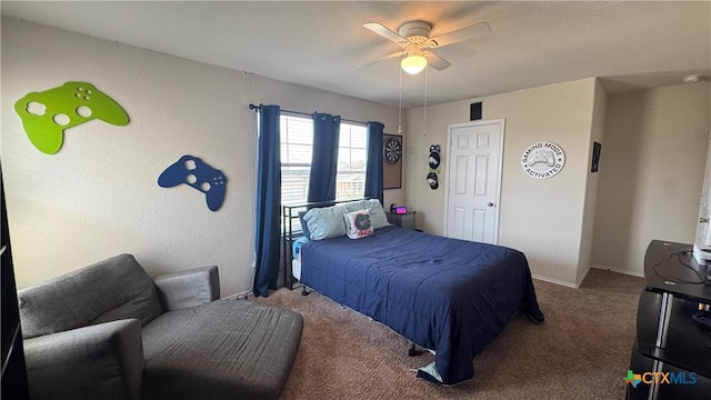 9516 Glynhill Ct, Killeen, TX 76542 - carpeted bedroom featuring a ceiling fan