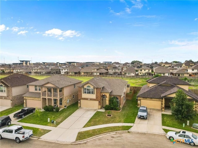 aerial view with a residential view