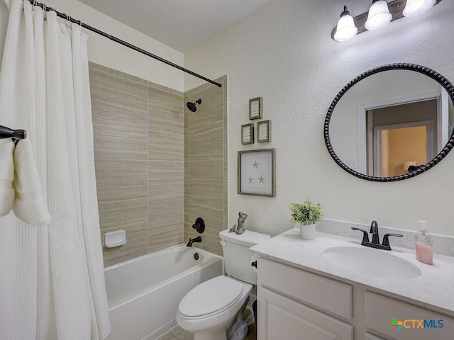 599 Mission Hill Run, New Braunfels, TX 78132 - full bath with shower / bath combo, vanity, and toilet