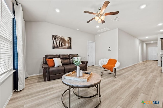 8903 Cantera Ridge Rd, Temple, TX 76502 - living room with light wood-type flooring, ceiling fan, and recessed lighting
