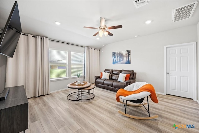 8903 Cantera Ridge Rd, Temple, TX 76502 - living area with a ceiling fan, light wood-type flooring, and recessed lighting