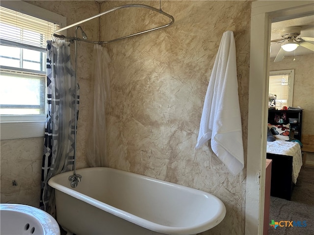 bathroom with shower / tub combo