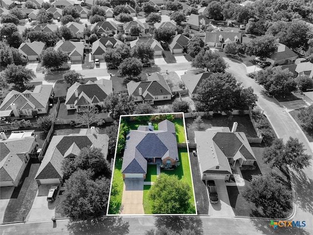 5708 High Meadow Dr, Temple, TX 76502 - aerial view of residential area with property boundaries highlighted