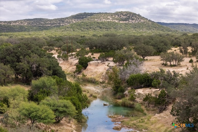 mountain view with a water view