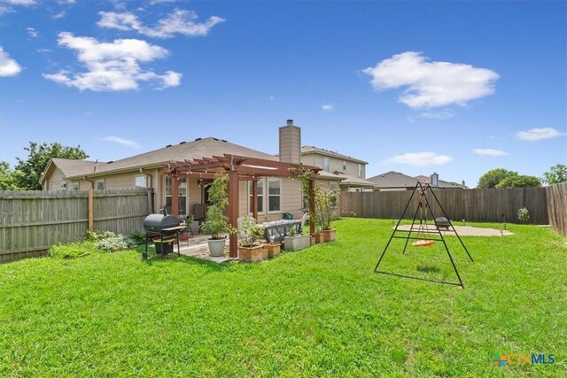 212 Nairm Ln, Temple, TX 76502 - back of house with a pergola, a chimney, and a patio