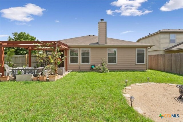 212 Nairm Ln, Temple, TX 76502 - back of house featuring a pergola and a chimney