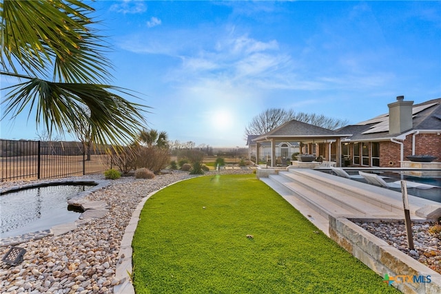 view of yard with a gazebo