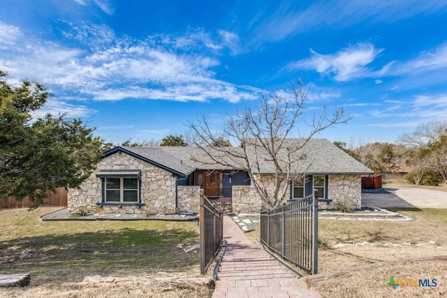 view of single story home