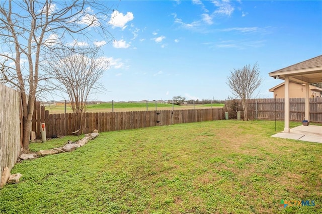 view of yard with a patio