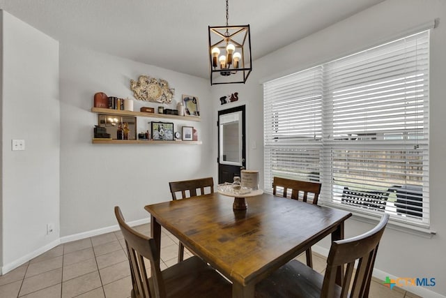 471 Copper Hill Dr, New Braunfels, TX 78130 - dining area with a chandelier and light tile patterned floors