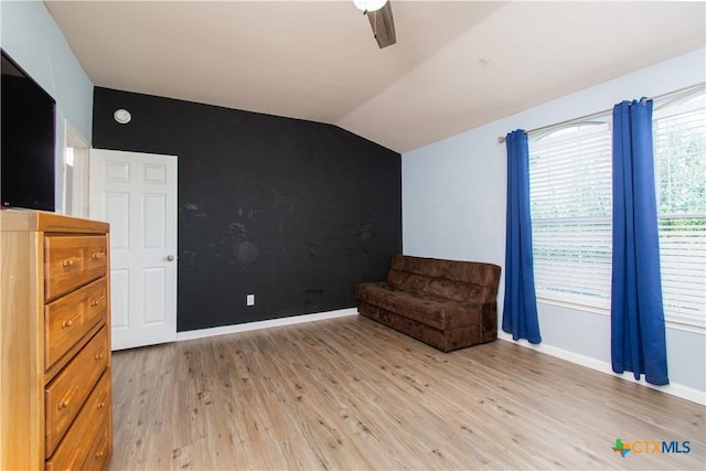 5516 Birmingham Cir, Killeen, TX 76542 - unfurnished room with light wood-style flooring, vaulted ceiling, and ceiling fan