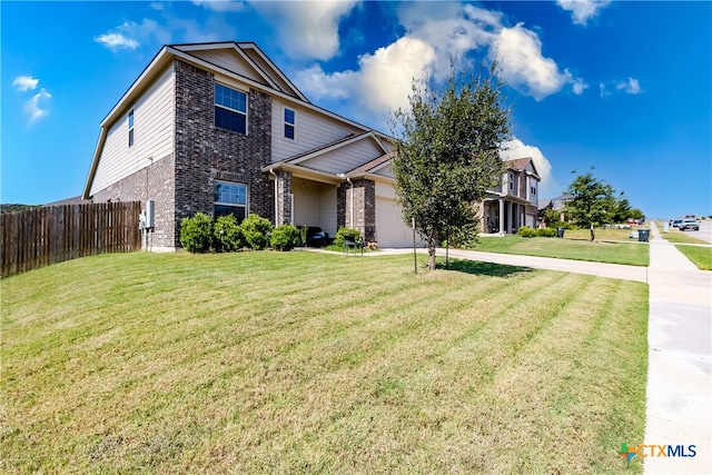 view of front of house with a front lawn