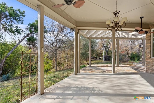 view of patio / terrace featuring ceiling fan