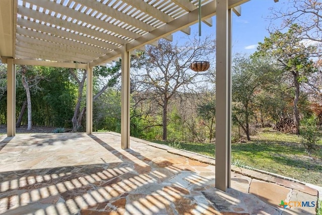 view of patio featuring a pergola