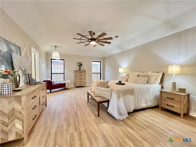 101 Biltmore Dr, Victoria, TX 77904 - bedroom with light wood finished floors and a ceiling fan