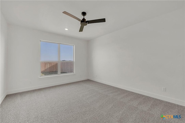 2318 Healy Dr, Temple, TX 76502 - empty room featuring ceiling fan, baseboards, carpet floors, and recessed lighting