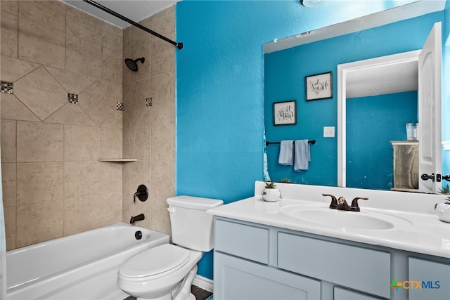 4505 Prewitt Ranch Rd, Killeen, TX 76549 - full bath with vanity, shower / bathtub combination, and a textured wall