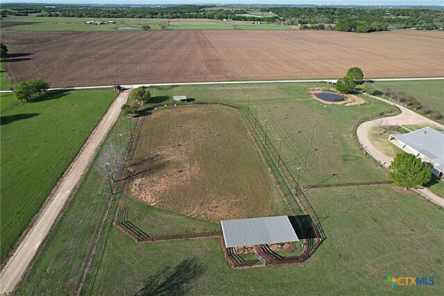 aerial view with a rural view