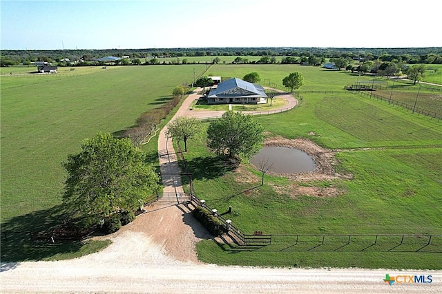 bird's eye view with a rural view
