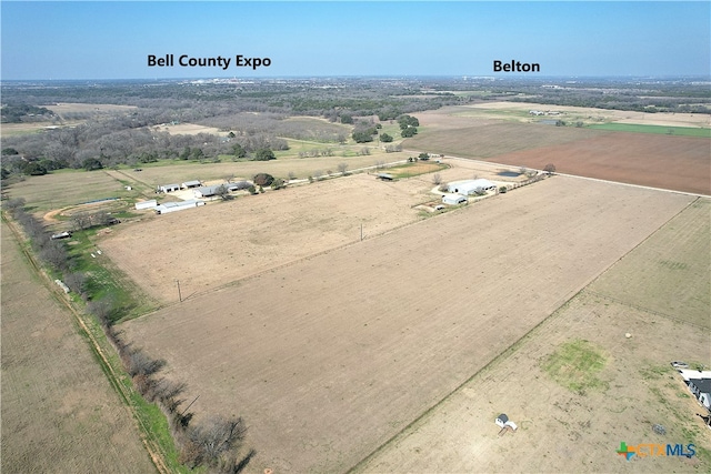 drone / aerial view with a rural view