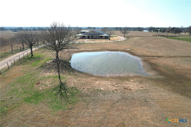 birds eye view of property featuring a rural view