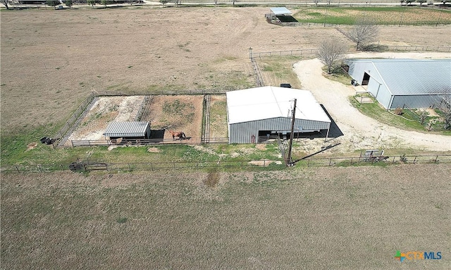 aerial view with a rural view