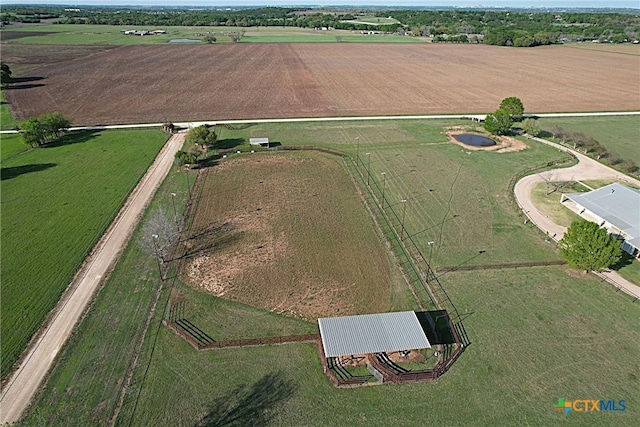 aerial view with a rural view