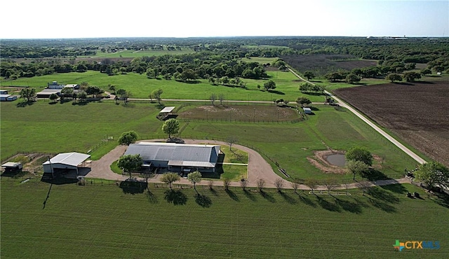 bird's eye view with a rural view