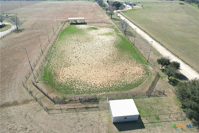 aerial view with a rural view