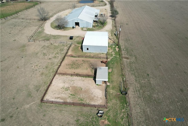 bird's eye view featuring a rural view