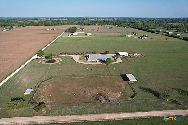 aerial view with a rural view