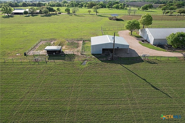 aerial view with a rural view