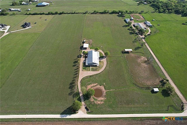 bird's eye view featuring a rural view