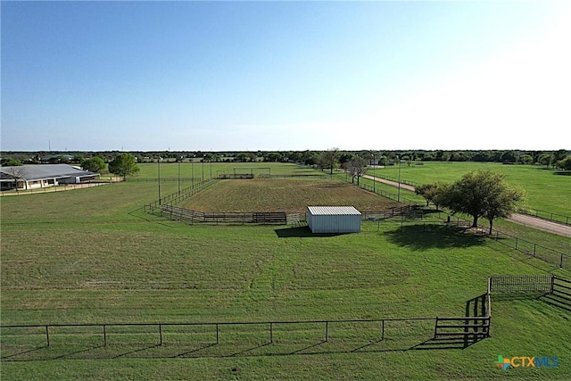 aerial view featuring a rural view