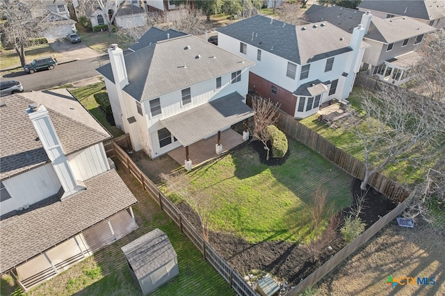 aerial view with a residential view