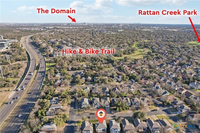 birds eye view of property featuring a residential view