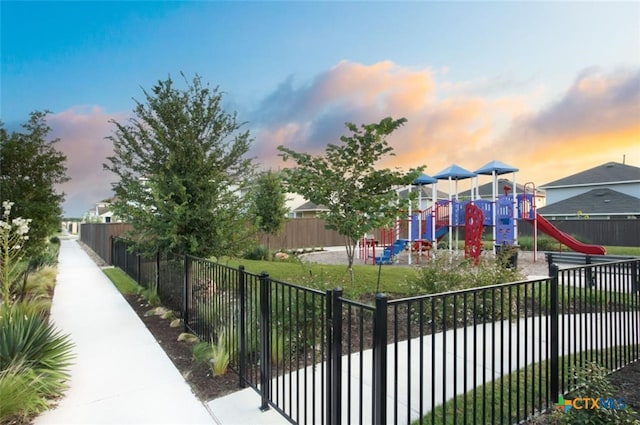 exterior space featuring a playground