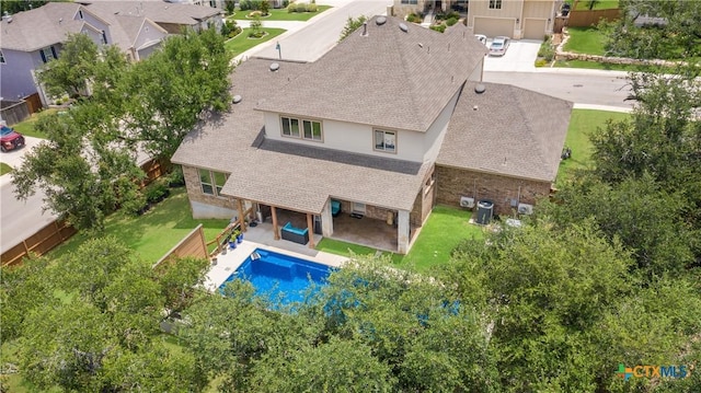 29121 Ismorada, San Antonio, TX 78260 - aerial perspective of suburban area featuring a pool area