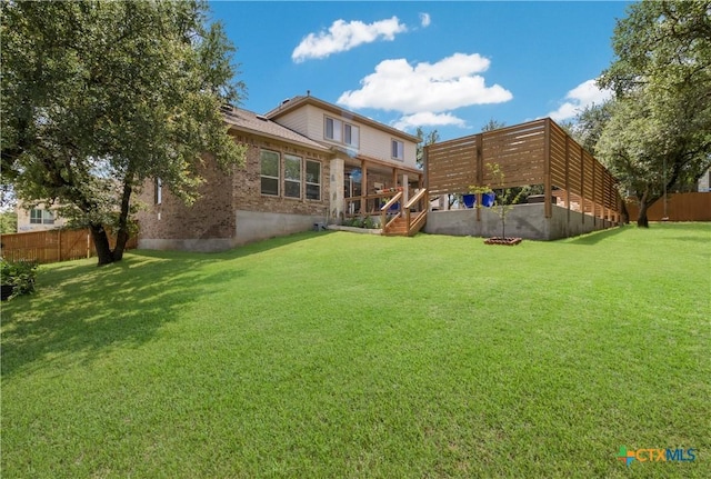 29121 Ismorada, San Antonio, TX 78260 - rear view of property featuring brick siding and stairway