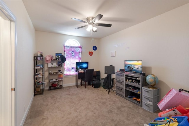 29121 Ismorada, San Antonio, TX 78260 - office space featuring a ceiling fan, carpet floors, and baseboards