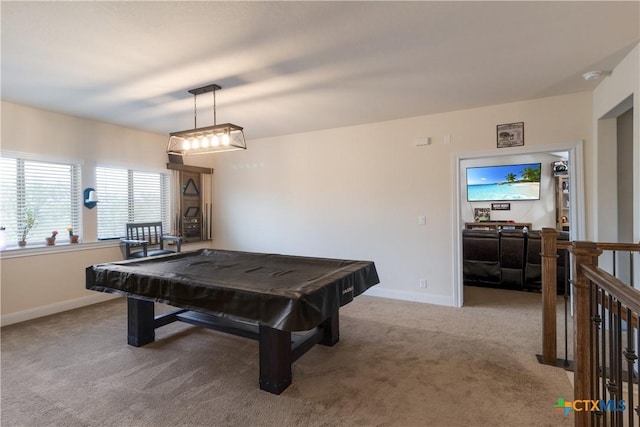 29121 Ismorada, San Antonio, TX 78260 - rec room with carpet floors, billiards table, and baseboards