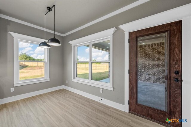 101 Dana Point Rd, Lorena, TX 76655 - unfurnished dining area with light wood-style flooring and baseboards