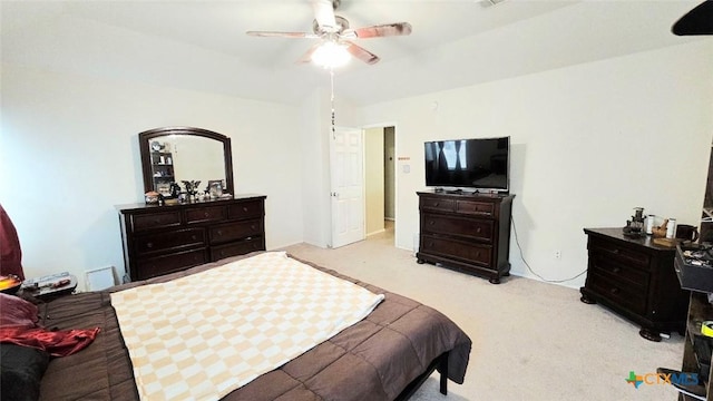 501 Mesquite Cir, Copperas Cove, TX 76522 - bedroom featuring light carpet and a ceiling fan